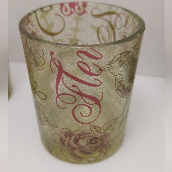 PartyLite Birds and Blooms Set of 3 Tealight Candle Holders Glass - Picture 4 of 10